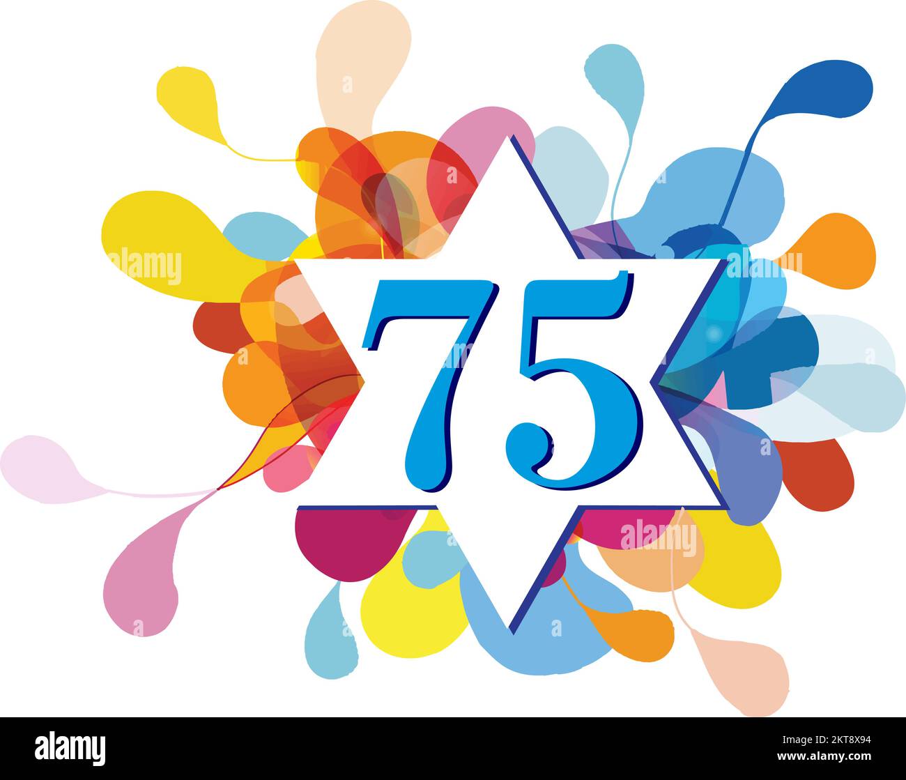 Logo der Israel Independence Day Celebration mit David-Stern. Stock Vektor