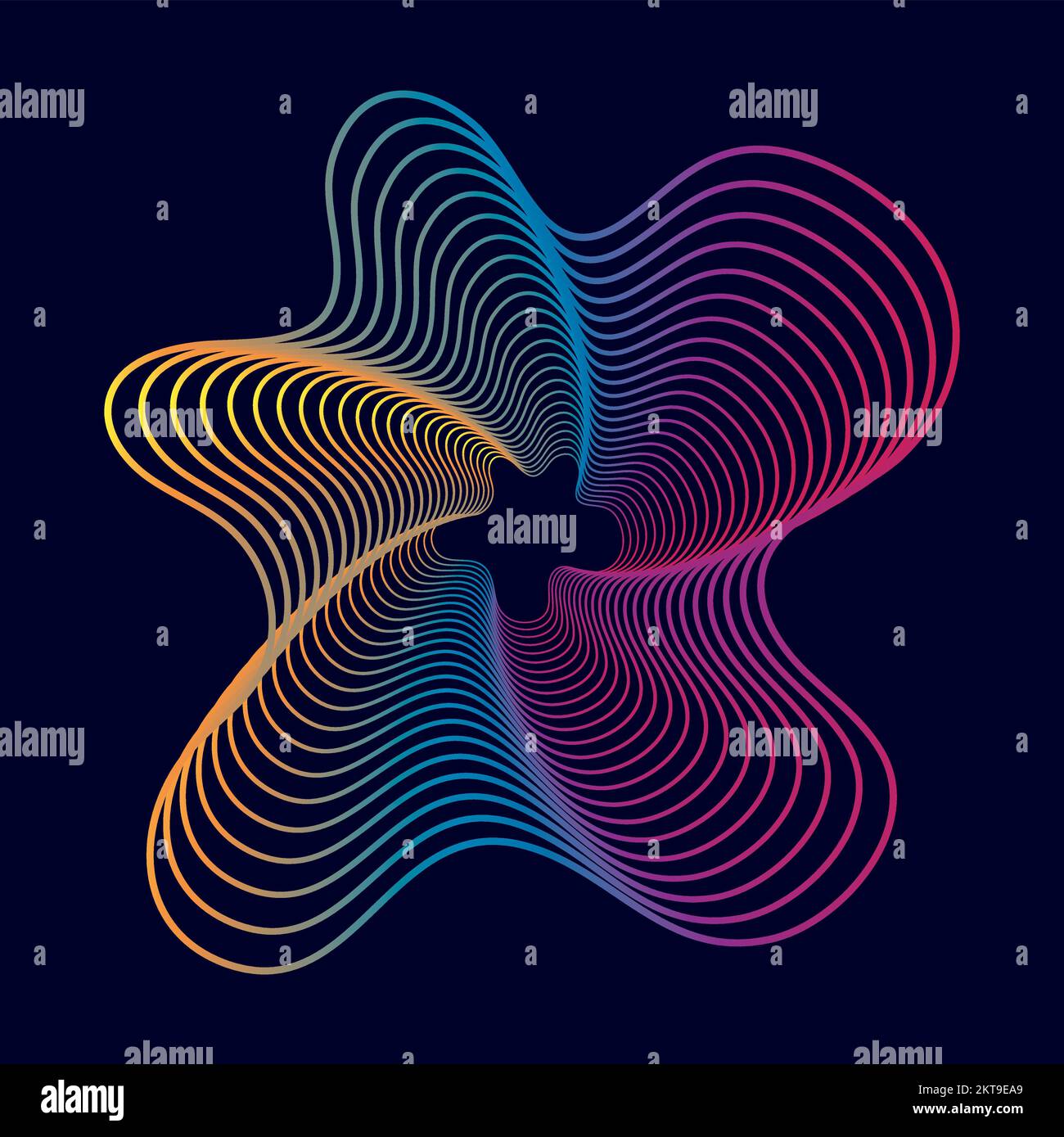 Täuschungsstreifen, optisch abstraktes Farbstreifen-Design. Hintergrund von Linien und Wellen. Vektordarstellung Stock Vektor