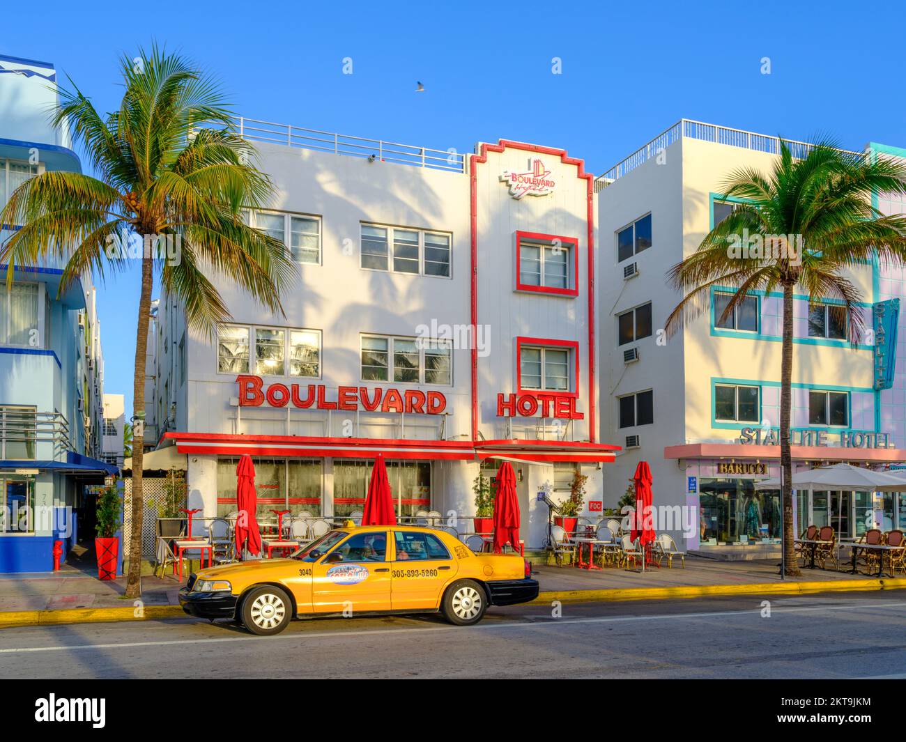 Art Déco-Viertel, Ocean Drive, Miami Beach, Florida Stockfoto