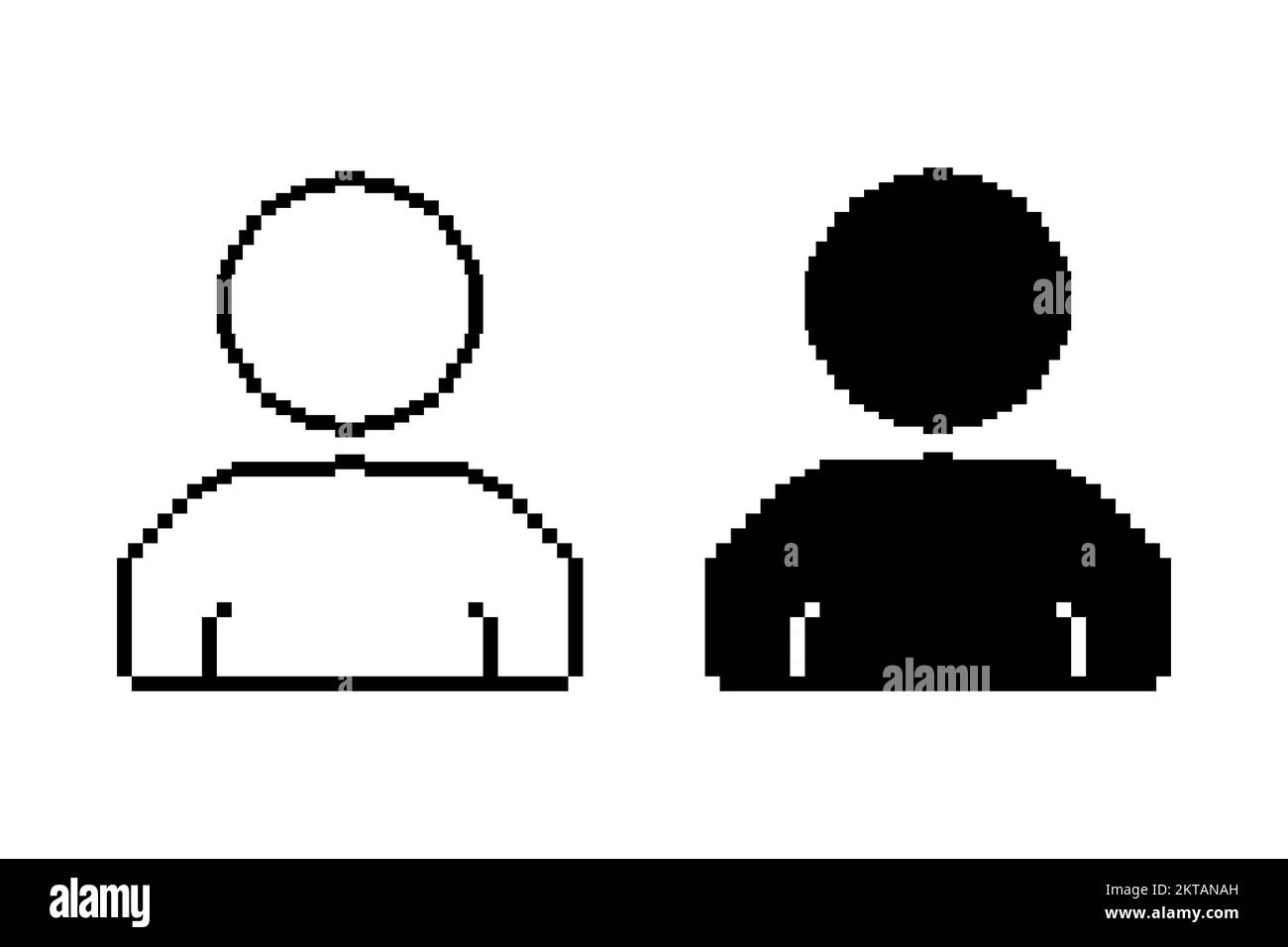 Pixel-Art für menschliche Ikonen. Vektordarstellung Stock Vektor