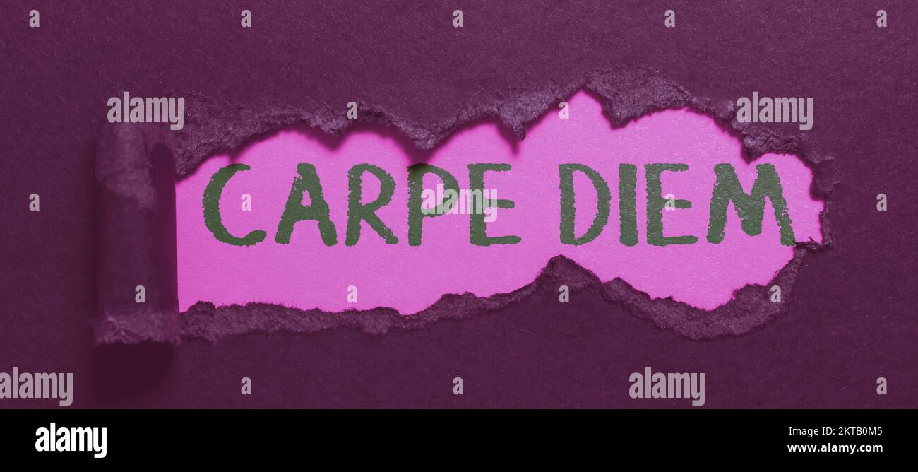 Schriftsteller Carpe Diem, öffentliches Business Concept Festival, auf dem Menschen Musik und Tanz spielen Stockfoto