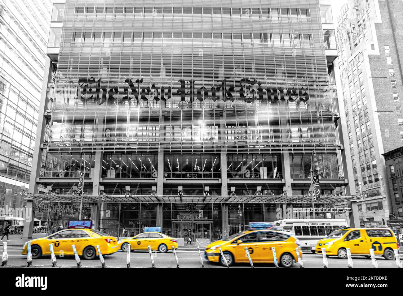 New York Times Building, Yellow Taxi Manhatten, New York City, New York, USA Stockfoto