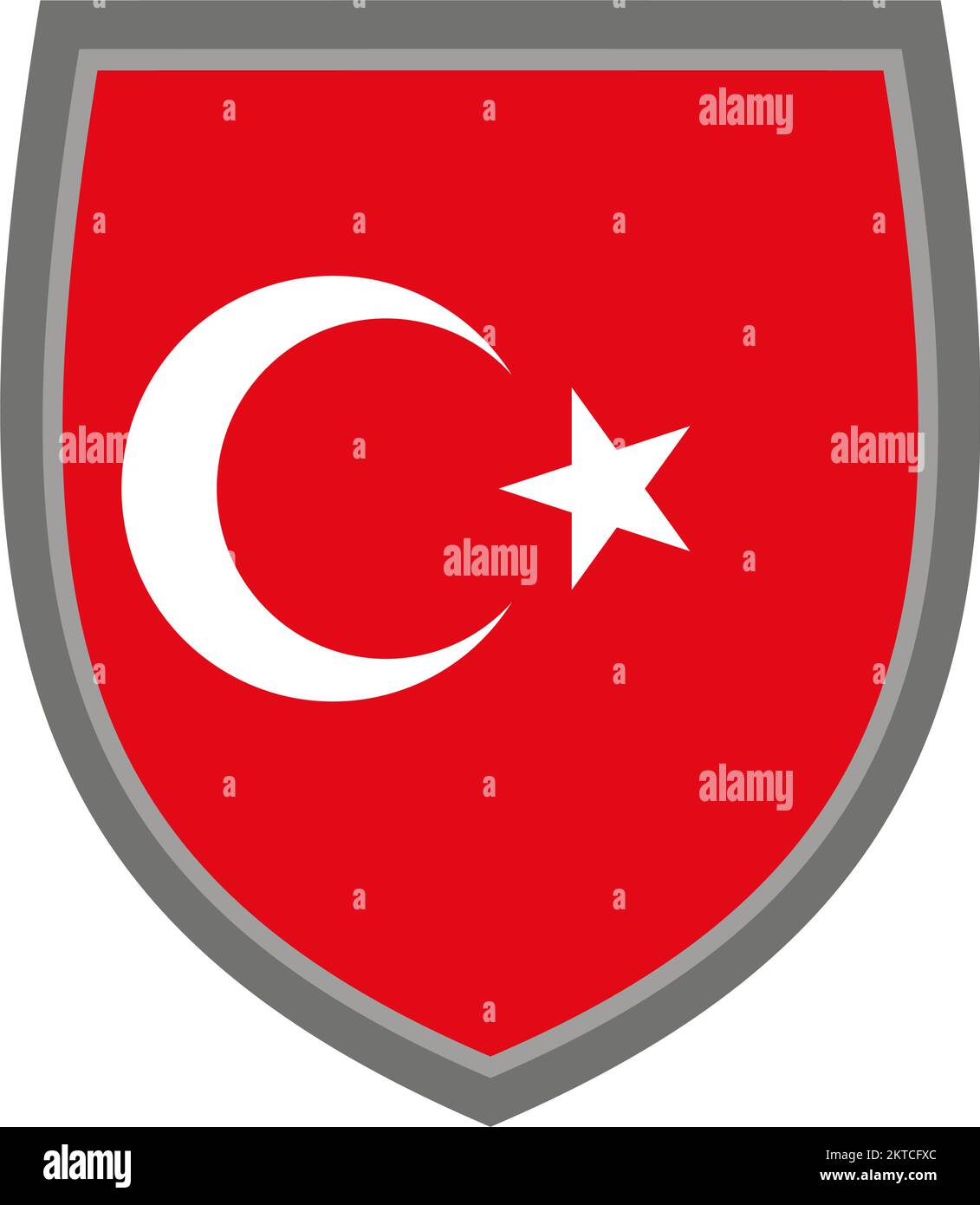 Schild mit den Farben der Truthahnflagge – RGB-Originalfarbe – Symbol türkisches Schild ausgeschnitten Stock Vektor