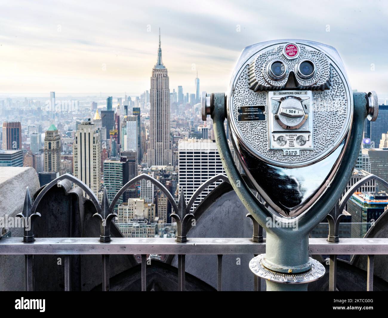 Blick auf Empire State Building, Skyline Manhatten, New York City, New York, USA Stockfoto