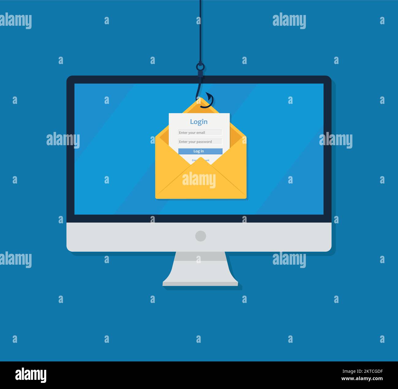 Internet-Phishing, Hackerversuche Bei Online-Zahlungen – Hacker-Aktivitäten, Datendiebstahl, Hackerangriffe, Gestohlene Anmeldedaten, Passwort, Gutschrift Auto Stock Vektor