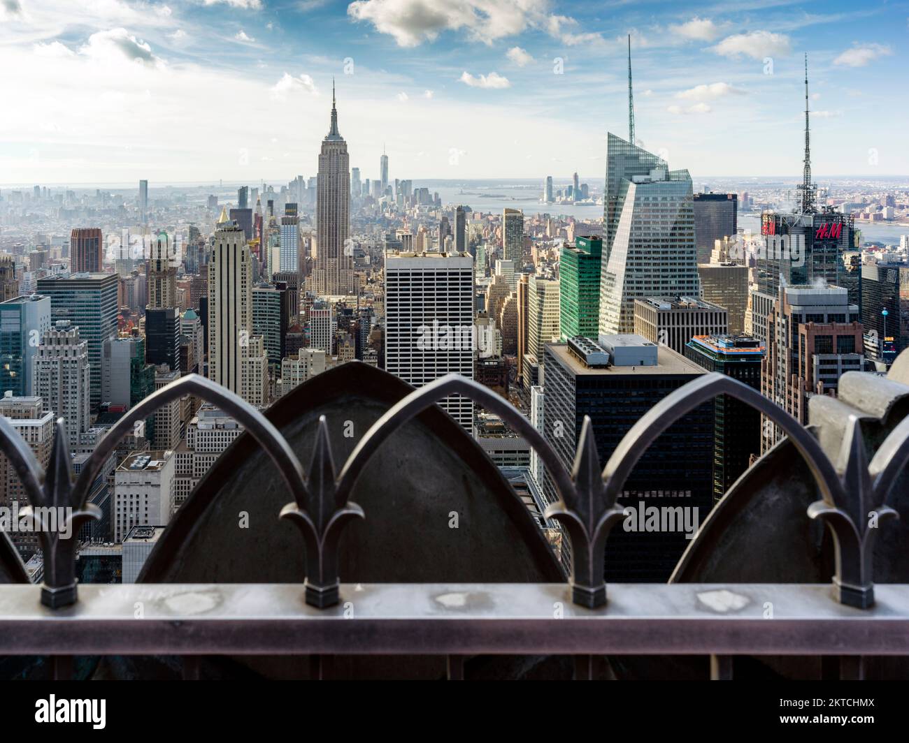 Blick auf Empire State Building, Skyline Manhatten, New York City, New York, USA Stockfoto