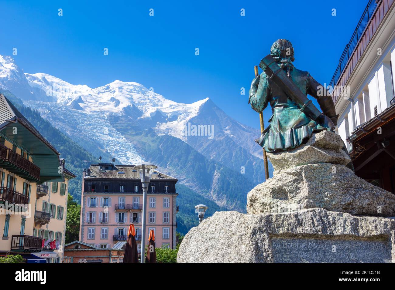 Chamonix Mont Blanc, berühmtes Skigebiet in den Alpen, Frankreich. Stockfoto
