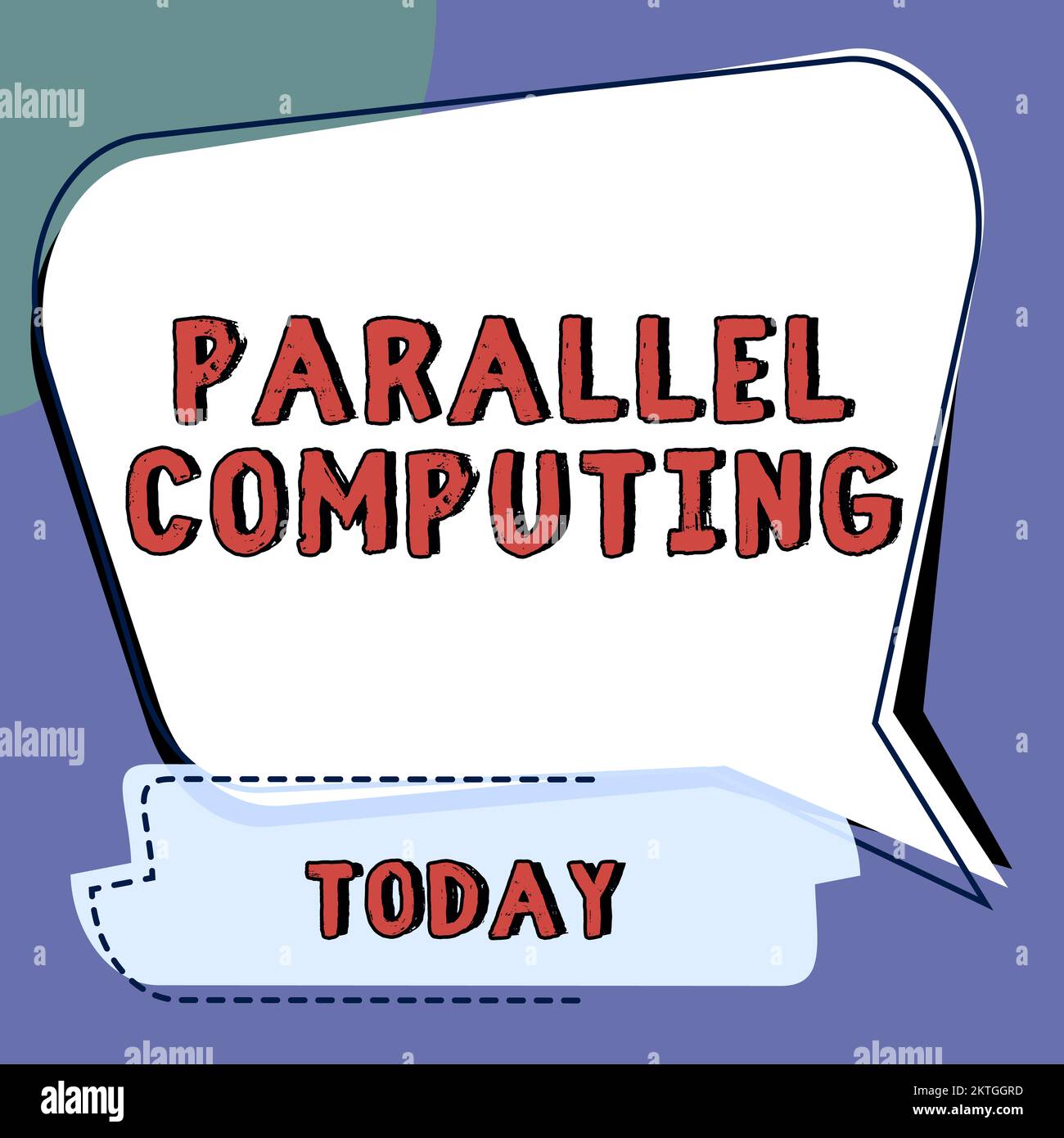 Handgeschriebenes Schild Parallel Computing, Word für simultane Berechnung mittels Software und Hardware Stockfoto