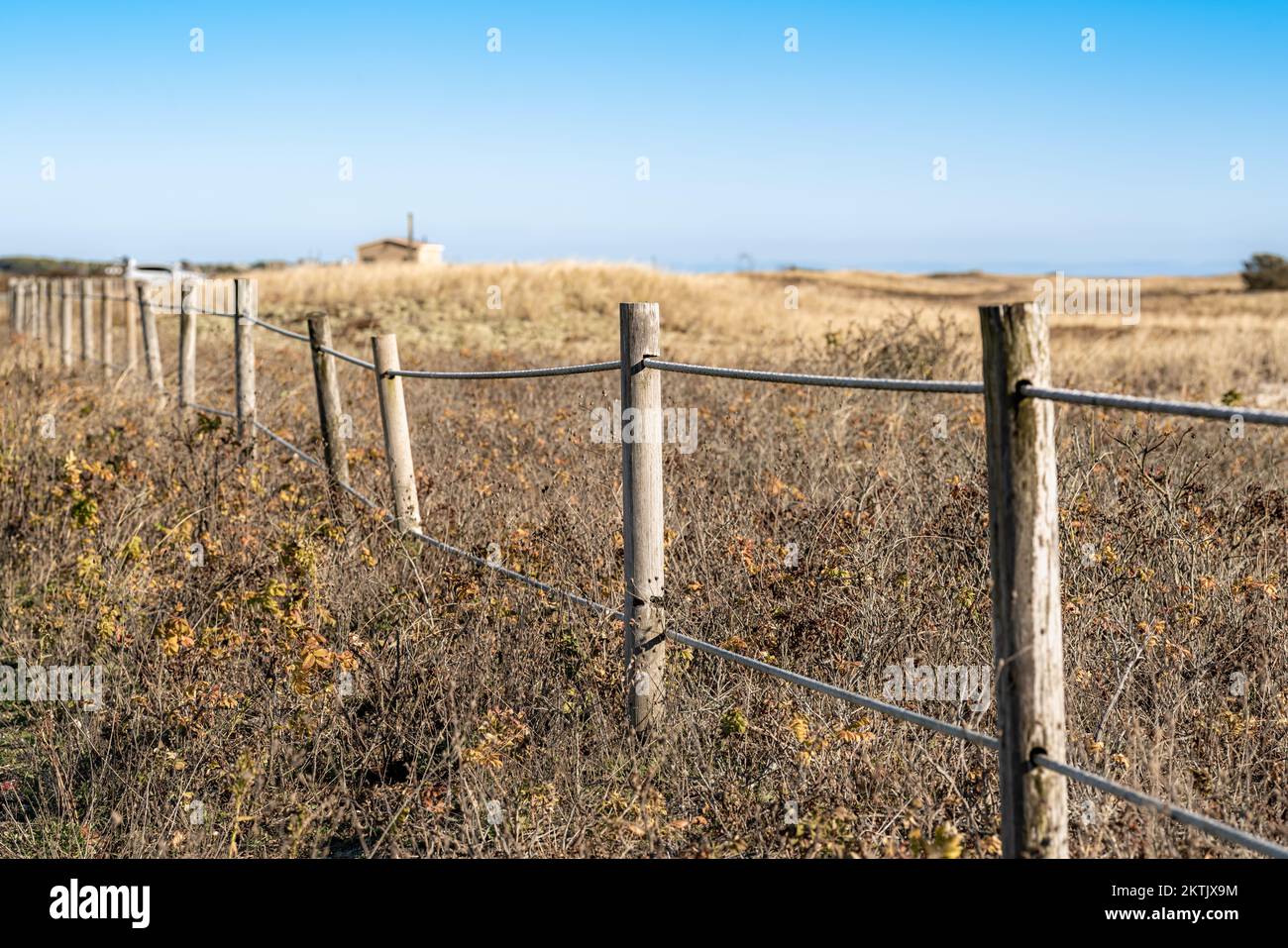 Blick auf den Thatcher Park Beach im Herbst in Yarmouth, Cape Cod, Massachusetts, MA, USA. Stockfoto