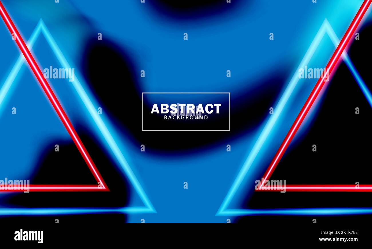 Dreieck-abstrakter Neoneffekt. Digitaler Technologietunnel, futuristische Technologie, abstrakter Hintergrund. 3D-Rendering Stock Vektor
