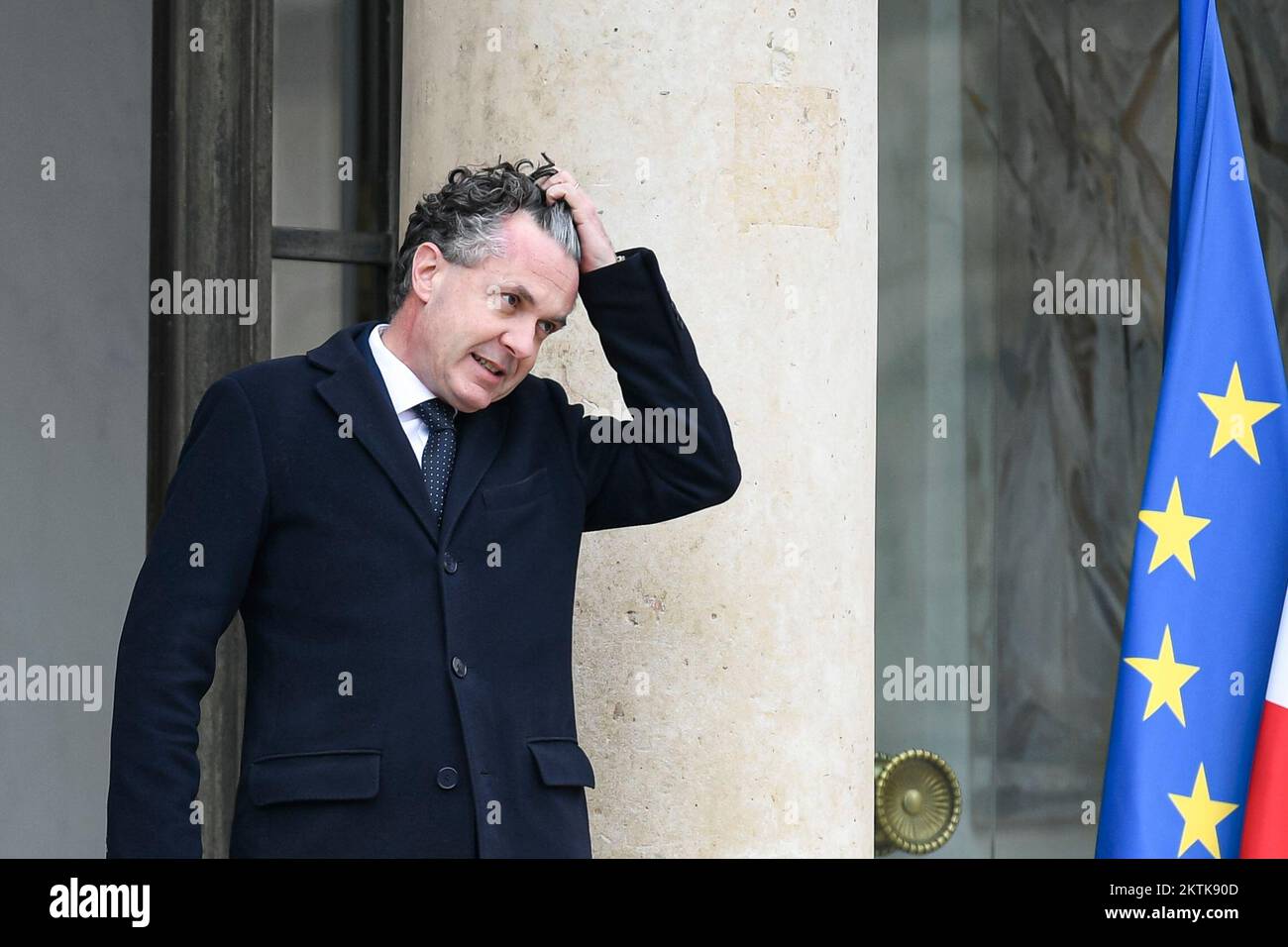Paris, Frankreich, 29/11/2022, französischer Umweltminister Christophe Bechu nach der wöchentlichen Kabinettssitzung im Elysee-Palast in Paris, Frankreich, am 29. November 2022. Foto: Victor Joly/ABACAPRESS.COM Stockfoto