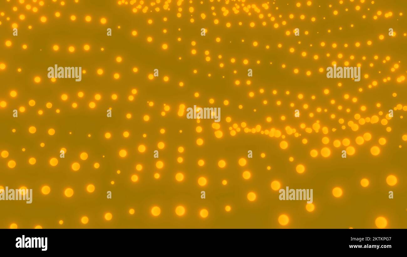 Datenfeld-Universum aus Technologieteilchen. Design. Wellen von winzigen leuchtenden Punkten, die sich auf und ab bewegen Stockfoto