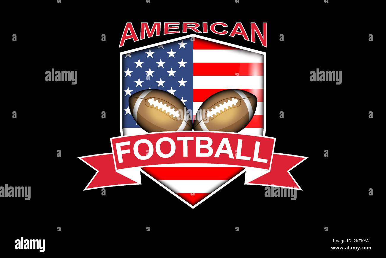 Posterdarstellung für american Football. Schwarzer Hintergrund des Sportkonzepts, klare weiße Linien Stock Vektor