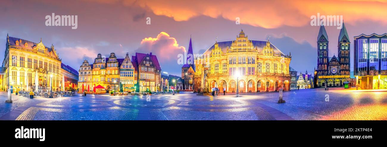 Kathedrale, Rathaus und Markt, Bremen, Deutschland Stockfoto
