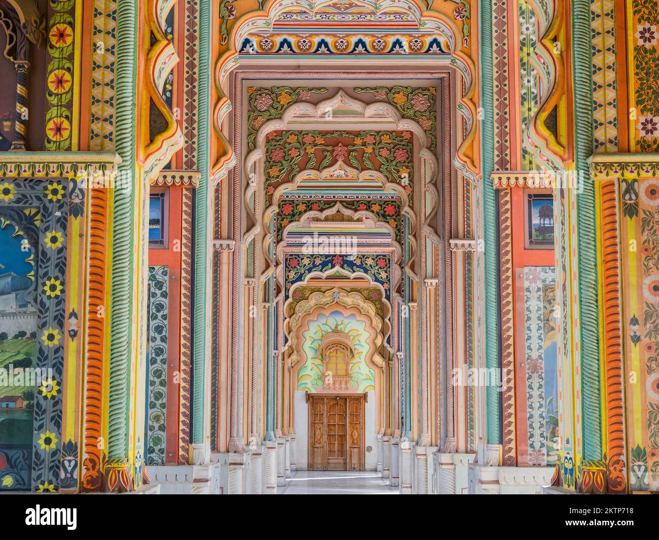 Patrika Gate in Jaipur, Rajasthan, Indien. Stockfoto