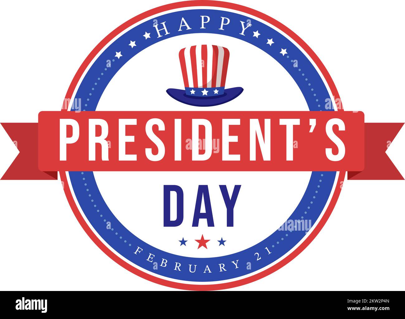 Happy Presidents Day with Stars and USA Flag for the President of America Passed for Poster in Flat Cartoon Hand Drawn Templates Illustration (Happy Presidents Day mit Stars and USA Flag für den Präsidenten von Amerika geeignet für ein Poster in einer flachen Carto Stock Vektor