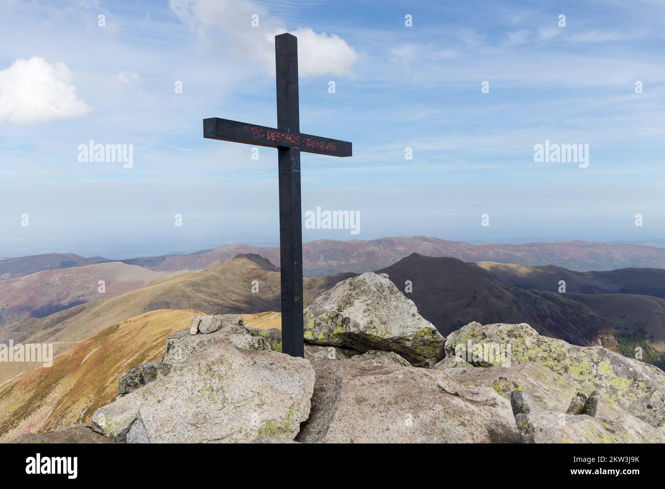 Gipfeltreffen von Pic des Trois seigneurs, Ariège, Pyrenäen, Frankreich, EU Stockfoto