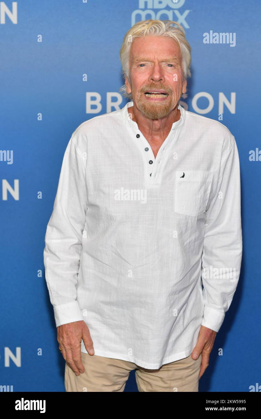 Sir Richard Branson nimmt am 29. November 2022 in New York City an der New Yorker Premiere „Branson“ im HBO Screening Room Teil. Stockfoto