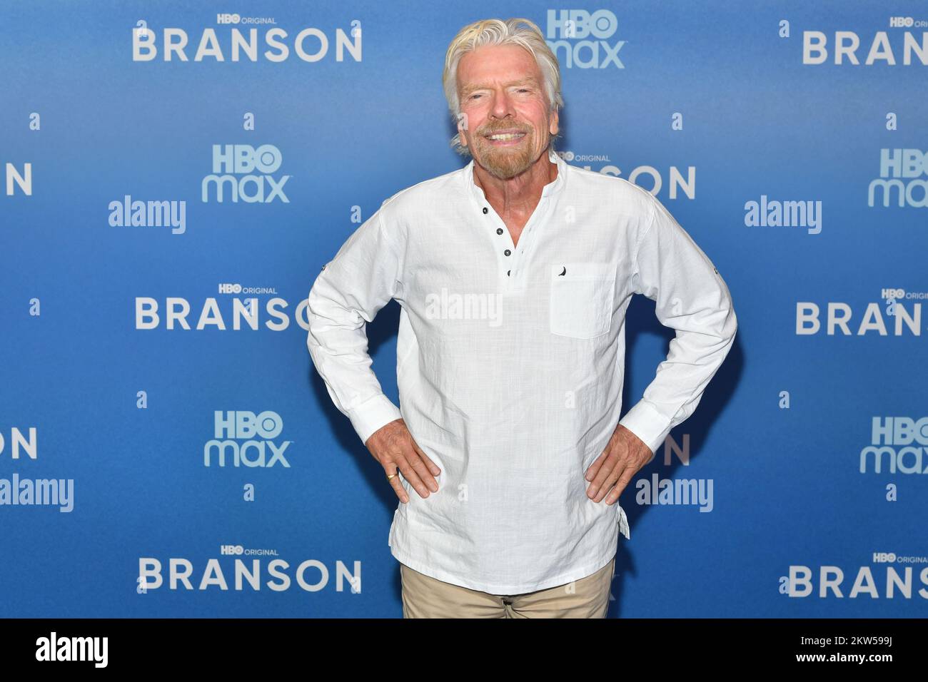 Sir Richard Branson nimmt am 29. November 2022 in New York City an der New Yorker Premiere „Branson“ im HBO Screening Room Teil. Stockfoto