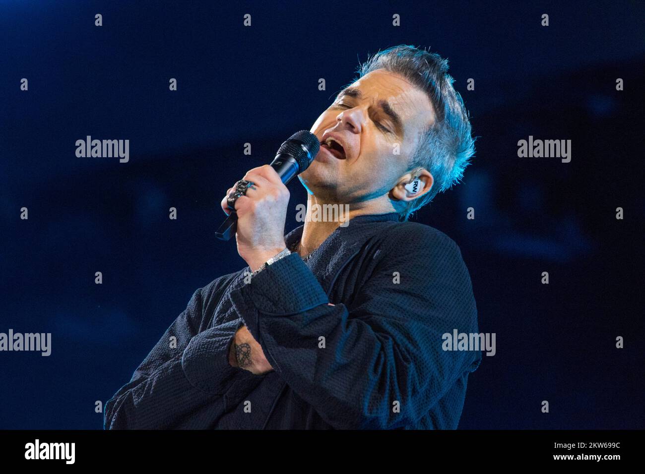 Robbie Williams Concert, Messezentrum, München, 27.08.2022, Europa Stockfoto