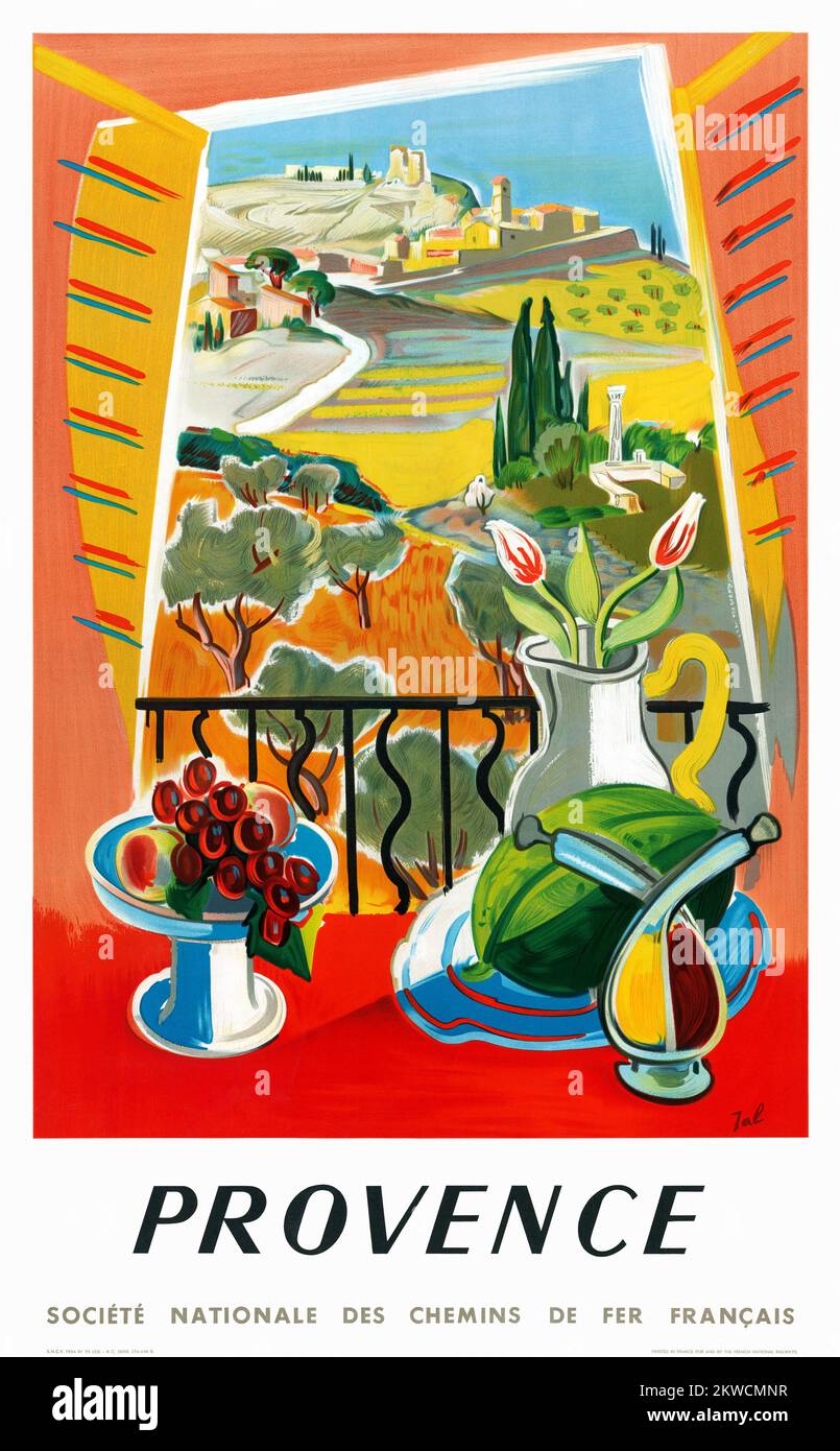 Provence von Jal (Datum unbekannt). Poster wurde 1954 in Frankreich veröffentlicht. Stockfoto