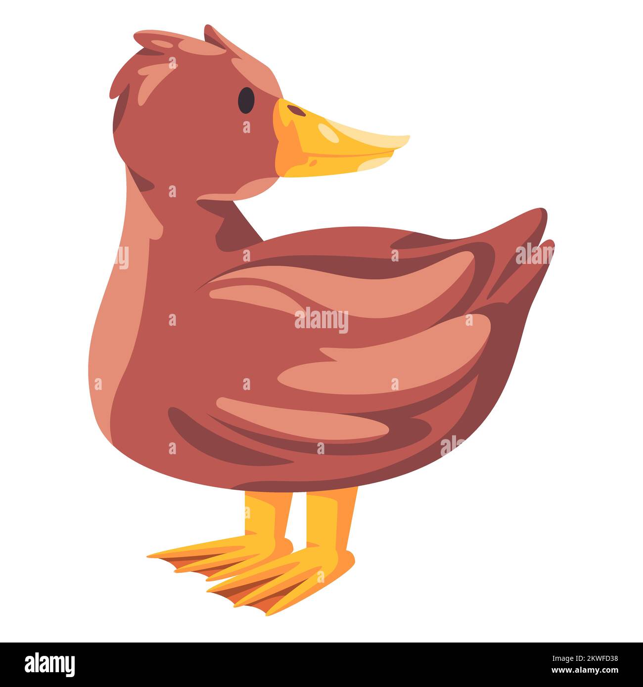 Braune Ente im süßen Cartoon-Stil Stock Vektor