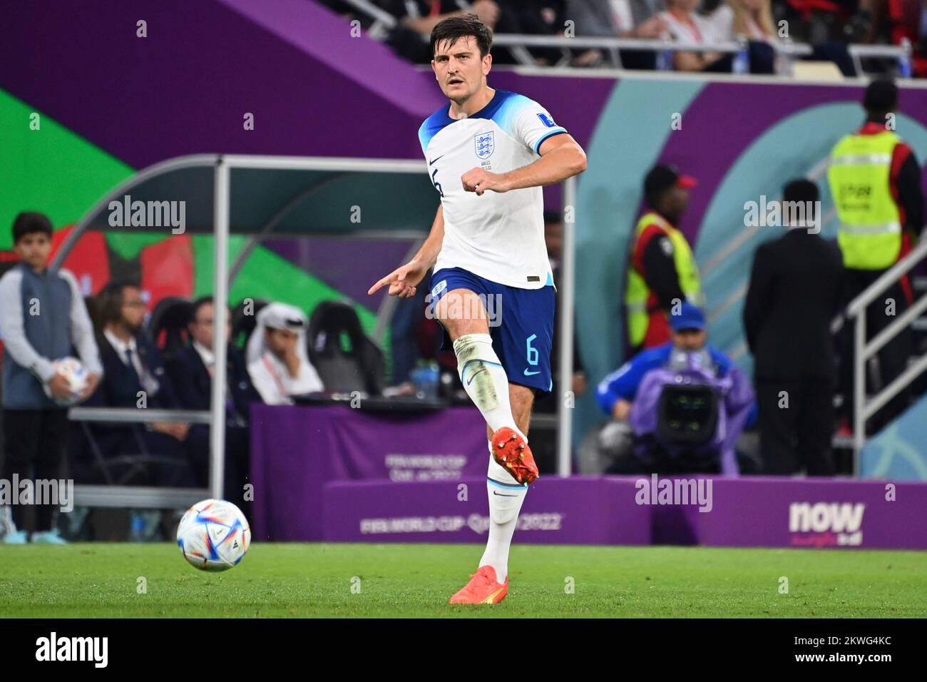 Doha, Katar. 29.. November 2022. Harry MAGUIRE (eng), Action, Einzelaktion, Einzelbild, Ausschneiden, Ganzkörperaufnahme, ganze Figur. Wales (WLS) - England (eng) 0-3 Gruppe Stage Group B am 29.11.2022, Ahmad bin Ali Stadium Fußball-Weltmeisterschaft 2022 in Katar ab 20,11. - 18.12.2022? Kredit: dpa/Alamy Live News Stockfoto