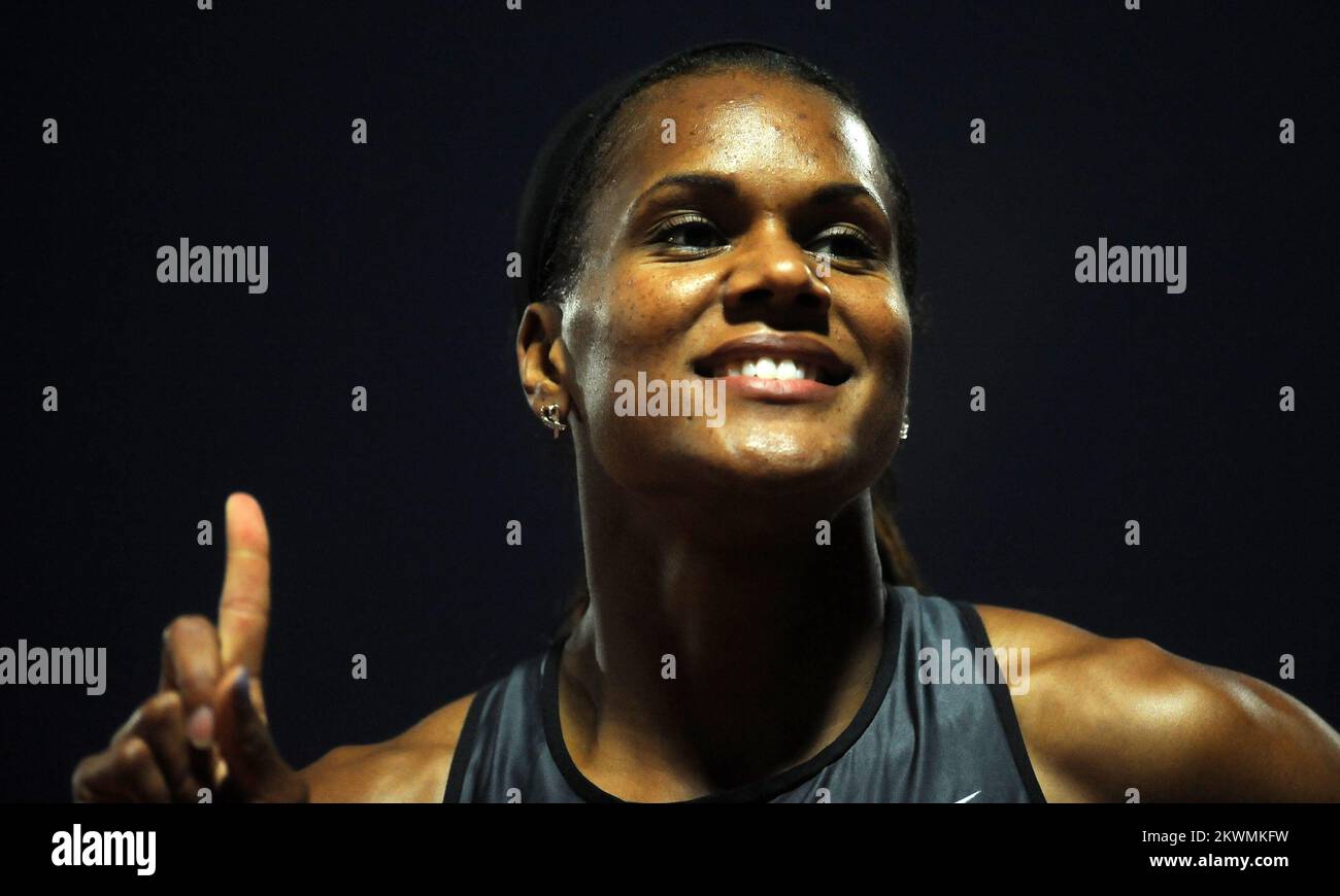 04.09.2012., Zagreb, Kroatien - IAAF Grand Prix Zagreb 2012, das 62.. Boris Hanzekovic Memorial Meeting im Mladost Sports Park. 110 m Hürden, Frauen, Crawford Ginnie. Foto: Daniel Kasap/PIXSELL Stockfoto