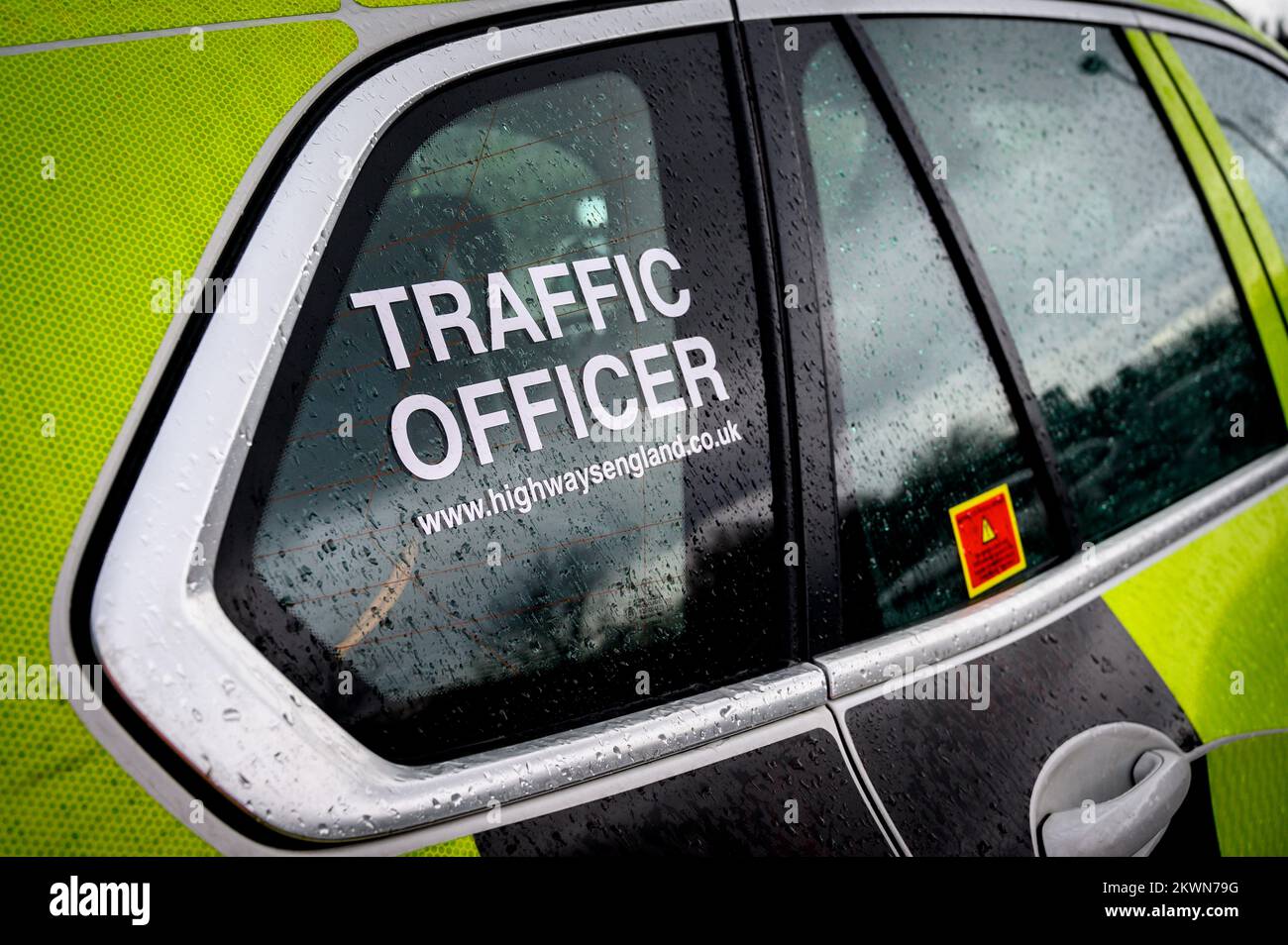 Straßenverkehrsoffizierfahrzeug, England. Stockfoto