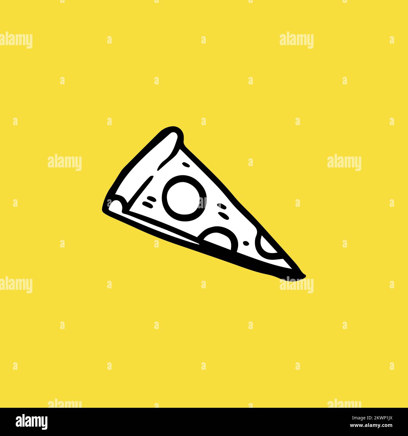 Einfaches Zeichnen Von Pizzascheiben. Vektor. Vektordarstellung Stock Vektor