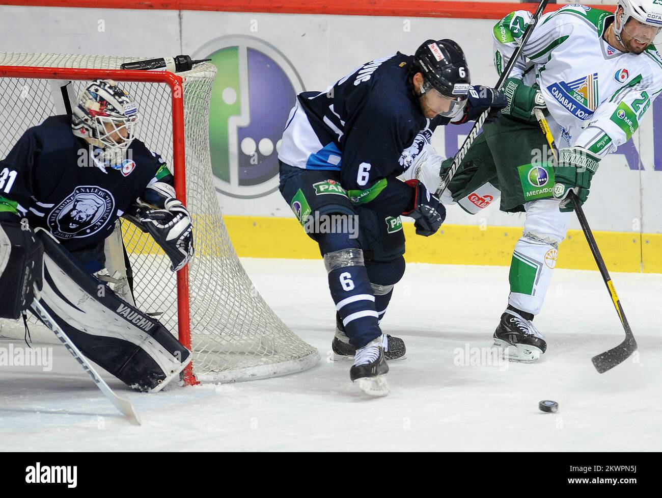 26.11.2013., Zagreb, Kroatien - KHL-Hockeyspiel, Runde 31, KHL Medvescak - Salavat Julajev. Foto: Daniel Kasap/PIXSELL Stockfoto