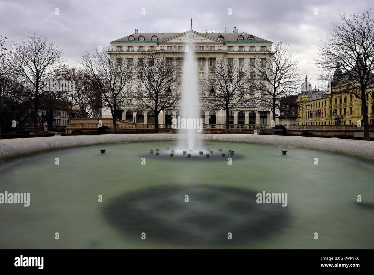 04.01.2014., Zagreb, Kroatien - das Esplanade Zagreb Hotel ist ein historisches Luxushotel in Zagreb. Es wurde 1925 erbaut, um den Passagieren des berühmten Orient-Expresszugs, der zwischen Paris und Istanbul Photo verkehrte, Davor Puklavec/PIXSELL, Unterkunft zu bieten Stockfoto