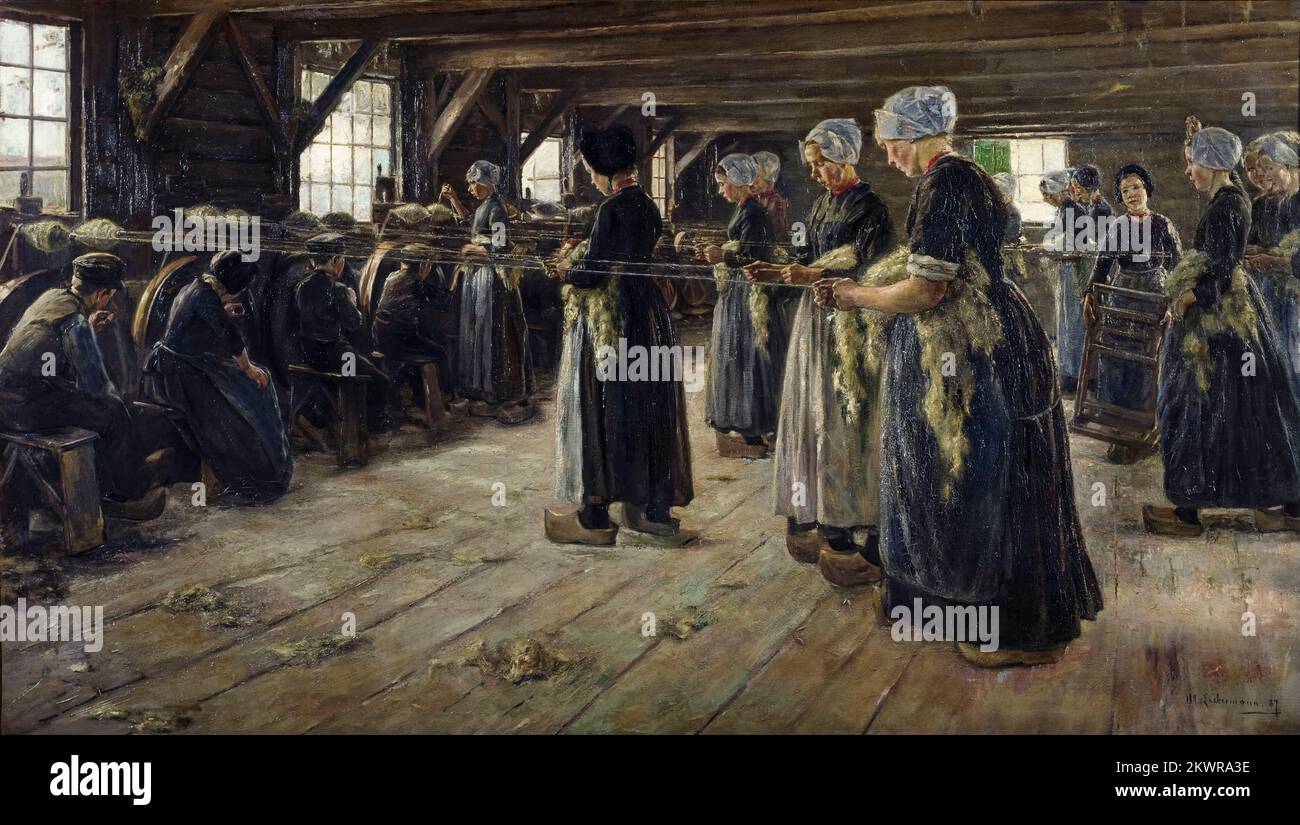 Max Liebermann, Flax Barn in Laren, malt in Öl auf Leinwand, 1887 Stockfoto