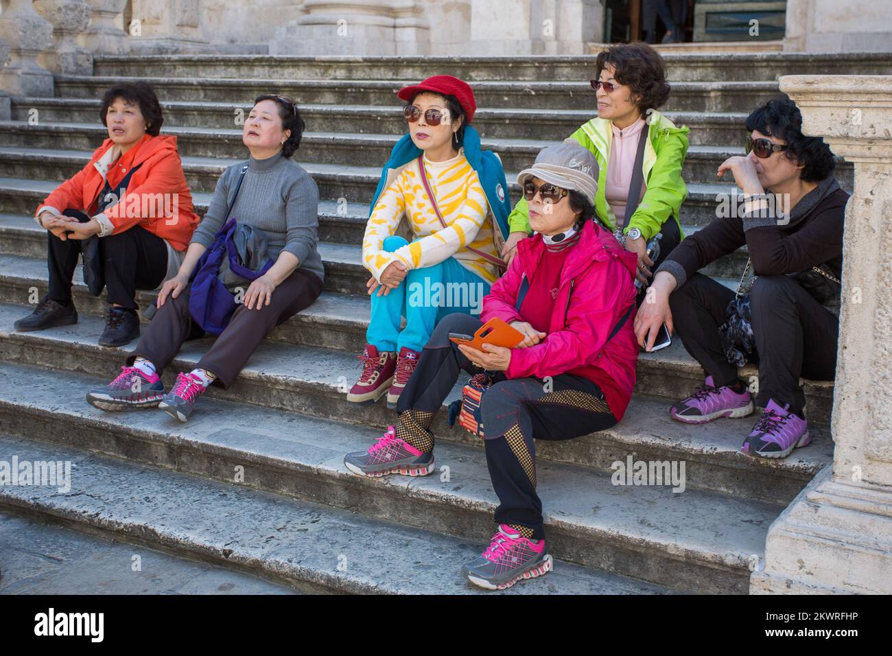 17.03.2014., Stradun, Dubrovnik, Kroatien - die diesjährige Steigerung der Bewertungen in der Nebensaison im Vergleich zum Vorjahr von 30 Prozent, vielen Dank vor allem an Gäste aus dem Fernen Osten. Foto: Grgo Jelavic/PIXSELL Stockfoto