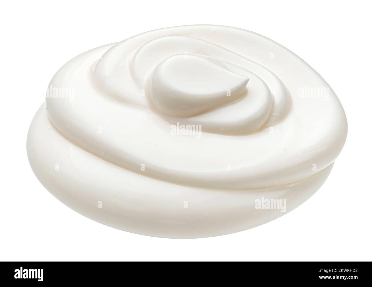 Mayonnaise-Wirbel isoliert auf weißem Hintergrund Stockfoto