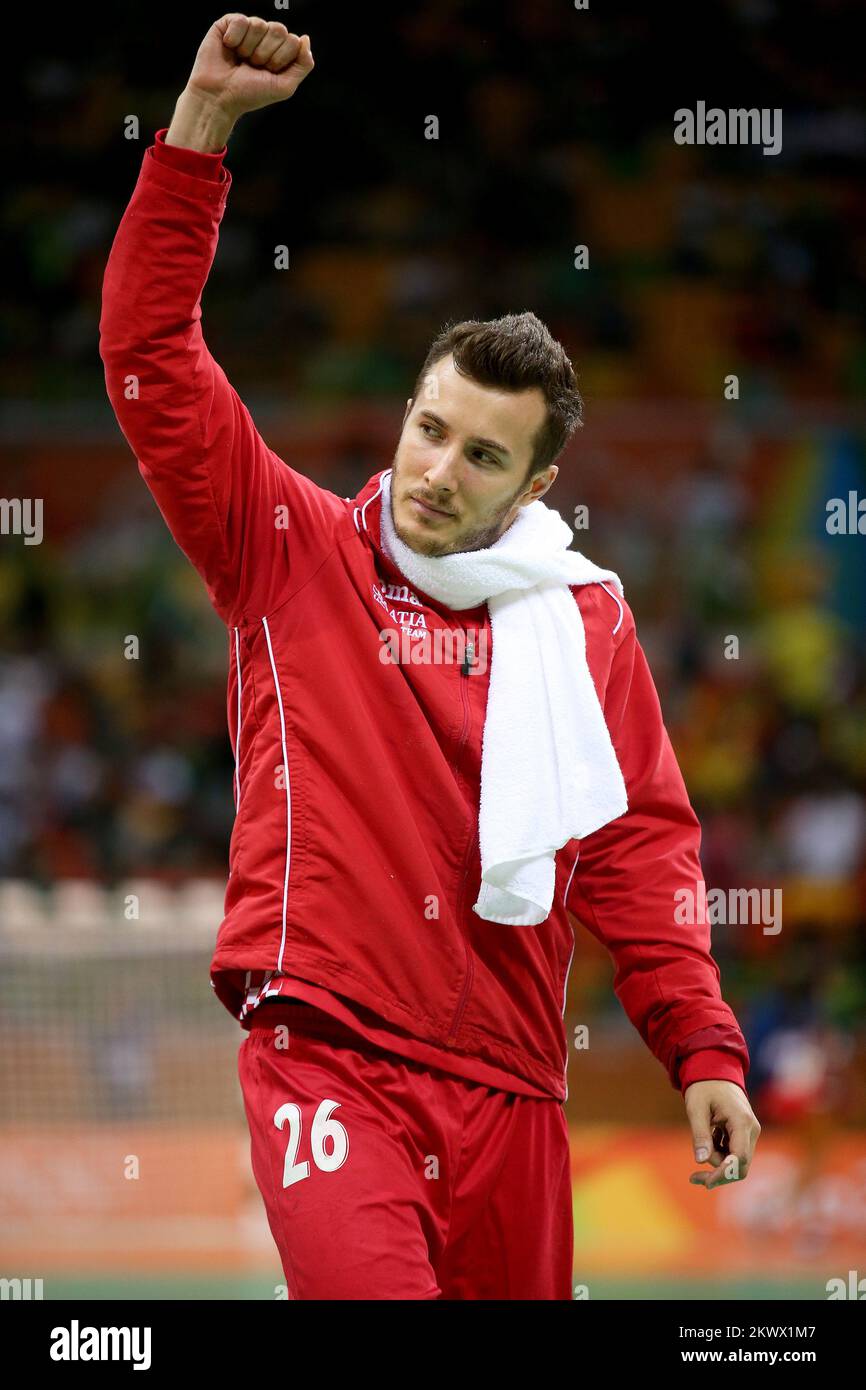 15.08.2016., Rio de Janeiro, Brasilien - Olympische Spiele Rio 2016. Handbal Match, Kroatien - Tunis. Manuel Strlek. Stockfoto