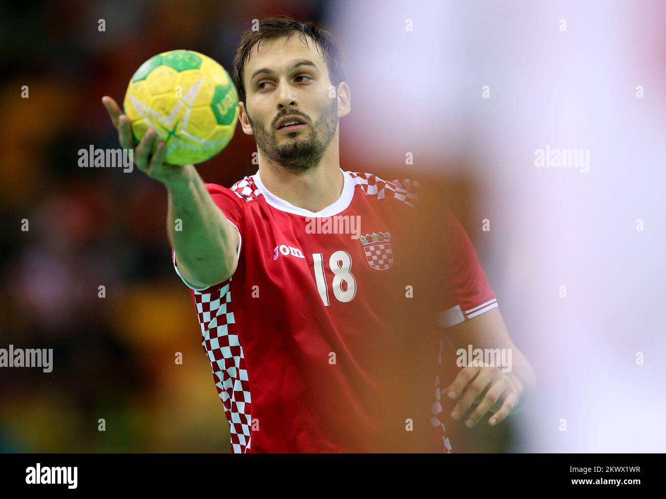 15.08.2016., Rio de Janeiro, Brasilien - Olympische Spiele Rio 2016. Handbal Match, Kroatien - Tunis. Igor Karacic. Stockfoto