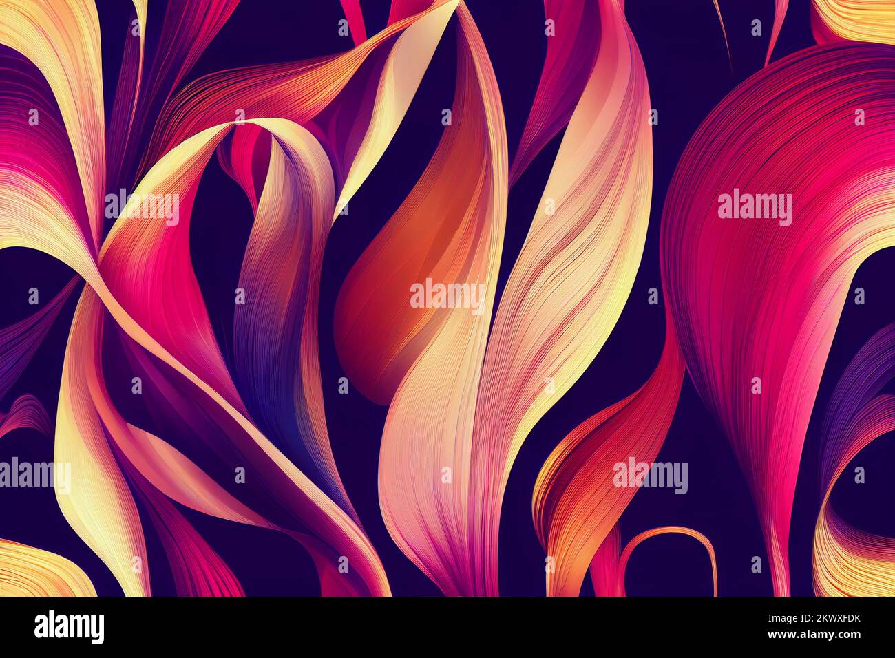 Ein abstrakter gewellter blütenartiger Hintergrund Stockfoto