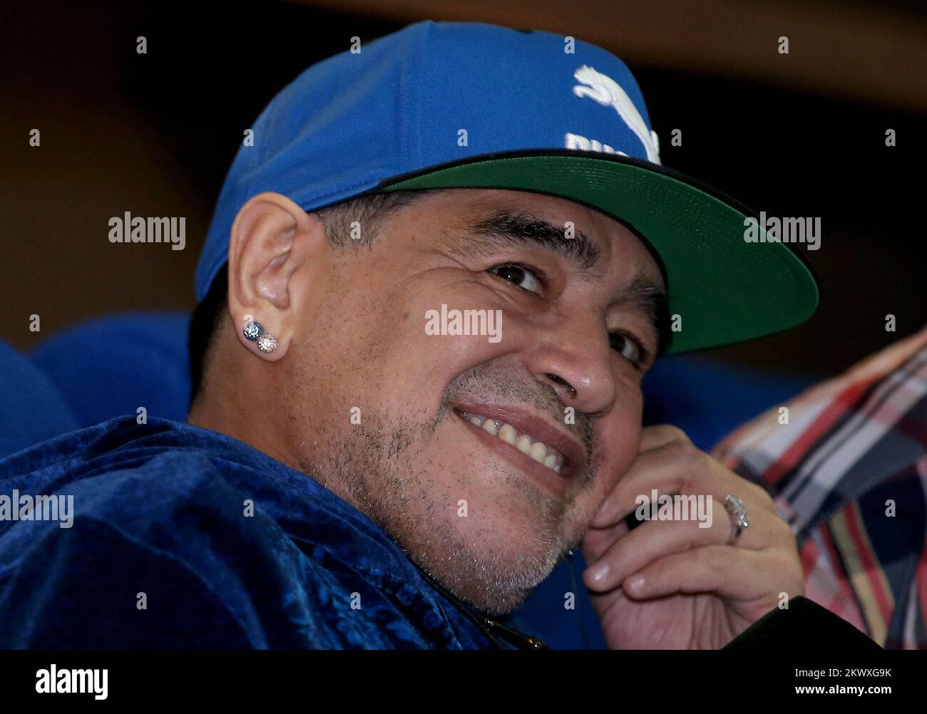 25.11.2016., Arena Zagreb, Zagreb - Davis Cup Finals, Kroatien - Argentinien. Einer der besten Fußballspieler aller Zeiten, der argentinische Diego Maradona, in Begleitung von Freundin Rocio Oliva, erreichte das Finale des Davis Cup Foto: Igor Kralj/PIXSELL Stockfoto