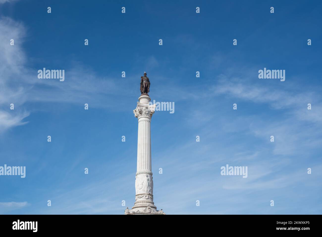 Dom Pedro IV. Denkmal am Rossio-Platz - Lissabon, Portugal Stockfoto