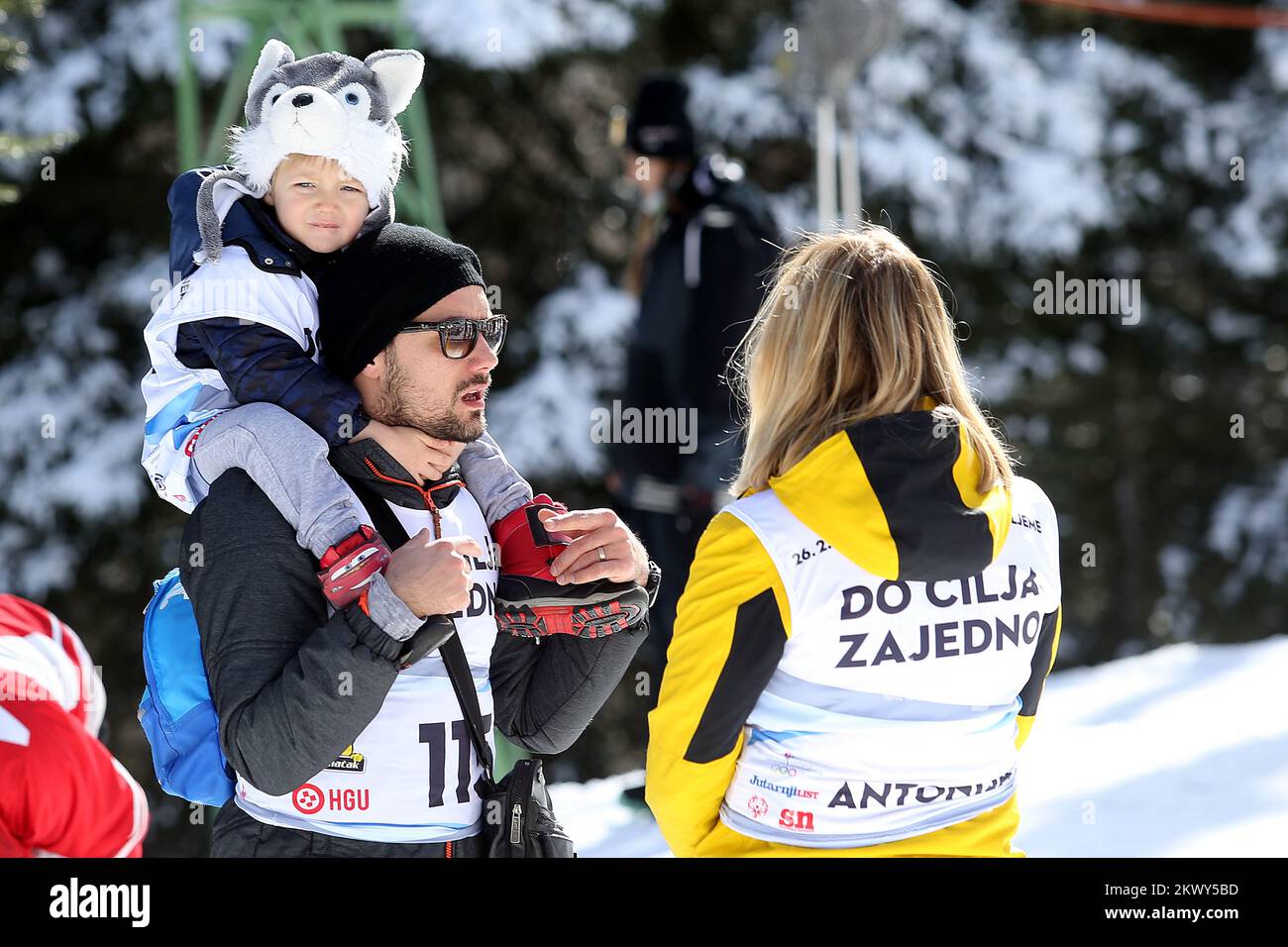 26.02.2017., Zagreb, Kroatien - Charity-Ski-Rennen zum gemeinsamen Ziel am White Slope auf Sljeme, organisiert vom Ski-Club Zuti Macak (Gelbe Katze), Die kroatische Sportlerstiftung und die kroatische Musikunion unterstützen unsere Special Olympics Athleten beim Besuch der Special Olympics der Winter World Games in der österreichischen Provinz Steiermark in Graz, Schladming und Ramsau vom 14. Bis 25. März. Handballspieler Zlatko Horvat. Foto: Goran Stanzl/PIXSELL Stockfoto