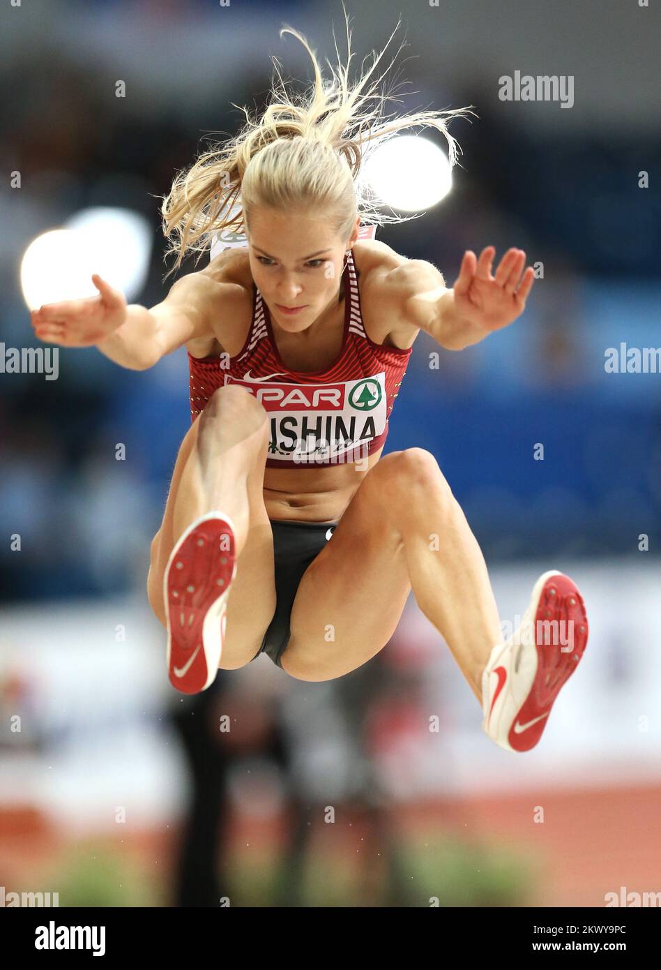 05.03.2017., Serbien, Belgrad - Kombank Arena, Europameisterschaft Der Leichtathletik In Der Halle Belgrad 2017. Long-Jump-Frauen-Finale. Darya Klishina. Foto: Sanjin Strukic/PIXSELL Stockfoto