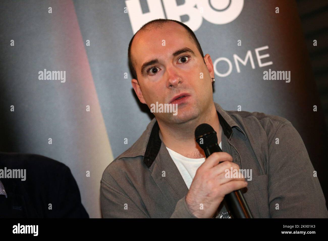 18.04.2017., Kroatien, Zagreb - auf der Pressekonferenz gaben Vertreter von HBO Adria die Gewinner der Ausschreibung für die neue Drama-Serie bekannt. Foto: Borna Filic/PIXSELL Stockfoto