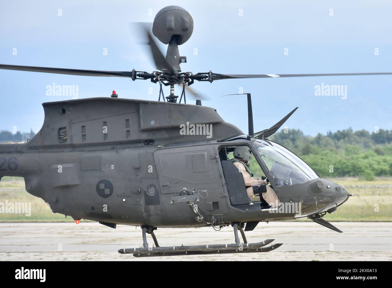 11.05.2017., Zadar, Kroatien - auf dem Luftwaffenstützpunkt Zemunik wird der Trainingsflug auf OH-58D Kiowa Warrior Helikoptern präsentiert, eine Spende des US-Militärs. Foto: Dino Stanin/PIXSELL Stockfoto