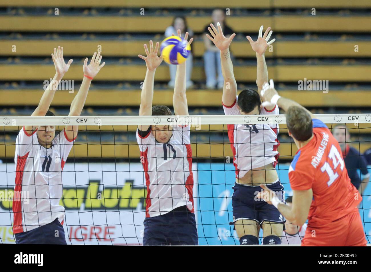 28.05.2017., Zagreb, Kroatien - 2018 FIVB Volleyball World Championship - Men European Qualification, 5.. Runde, Gruppe E, Kroatien gegen Serbien. Petar Visic. Foto: Luka Stanzl/PIXSELL Stockfoto