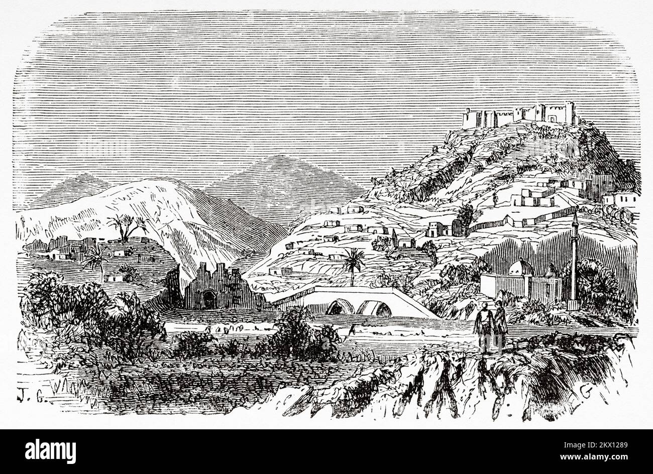 Bezirk Silifke in Mersin, Südanatolien, Türkei. Reise in Cilicia und Taurusgebirge im Jahr 1852-1853 von Victor Langlois Stockfoto