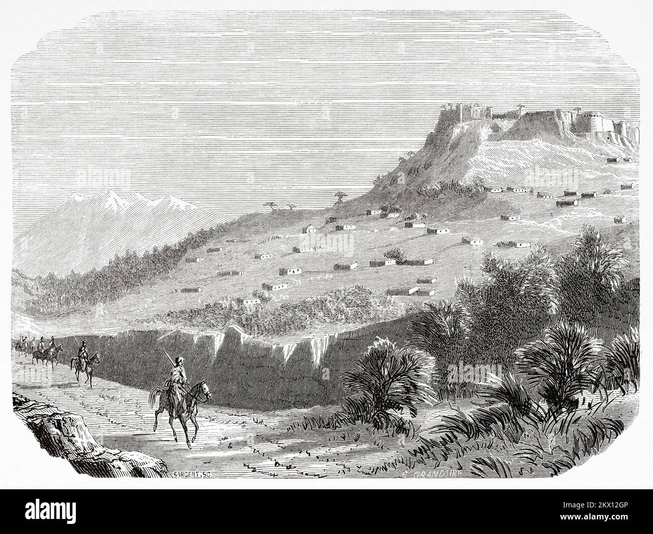 Schloss Lampron. Provinz Mersin, Südanatolien, Türkei. Reise in Cilicia und Taurusgebirge im Jahr 1852-1853 von Victor Langlois Stockfoto
