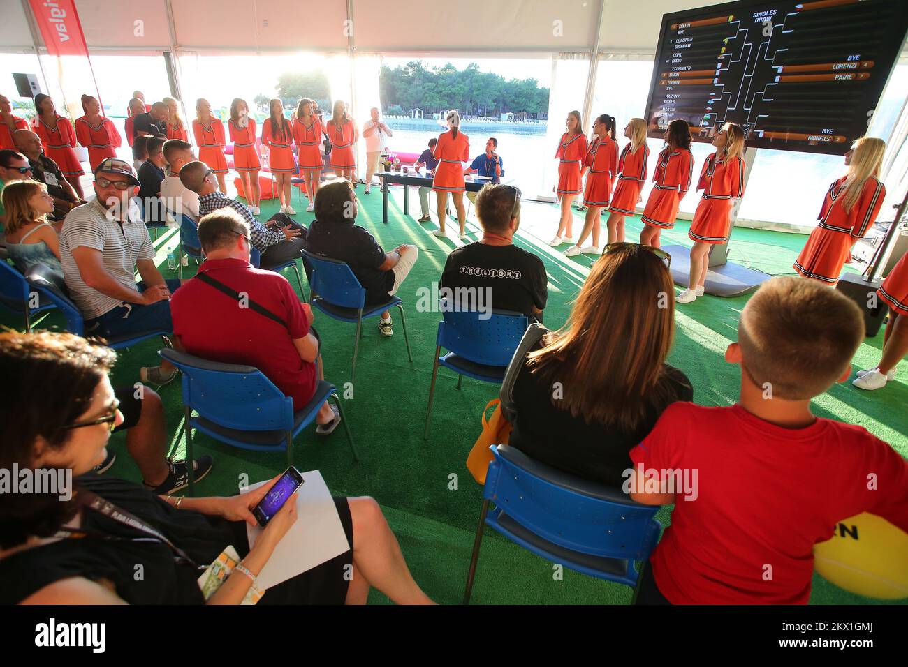 15.07.2017., Umag - 28. Blue Lagoon Croatia Open Umag Tennis Turnier. Klammern für Paare ziehen. Foto: Jurica Galoic/PIXSELL Stockfoto