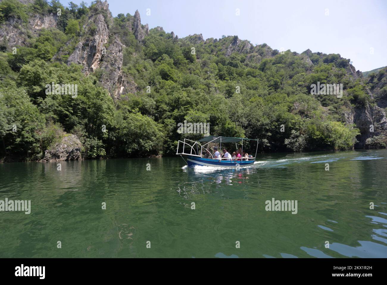 08.07.2017., Skoplje, Mazedonien – Matka ist ein Canyon westlich von Zentral-Skopje, Mazedonien. Matka erstreckt sich über etwa 5.000 Hektar und ist eines der beliebtesten Outdoor-Reiseziele in Mazedonien und beherbergt mehrere mittelalterliche Klöster. Foto: Luka Stanzl/PIXSELL Stockfoto