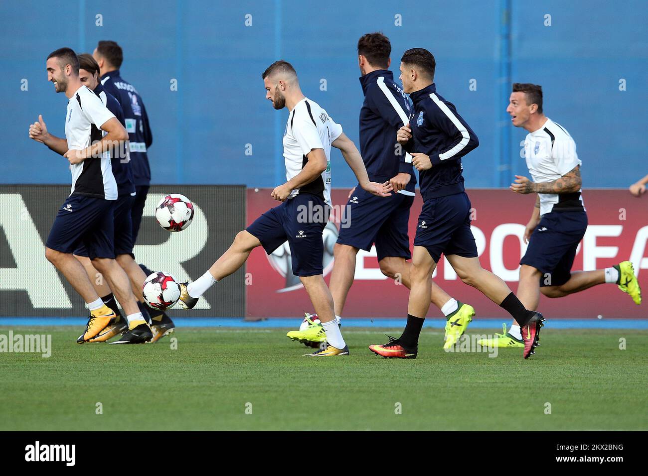 01.09.2017., Zagreb, Kroatien - Tag des Trainings der kosovarischen Fußballnationalmannschaft vor dem Qualifikationsspiel für die Fußballweltmeisterschaft in Russland 2018. Gegen Kroatien. Valon Berisha. Foto: Goran Stanzl/PIXSELL Stockfoto